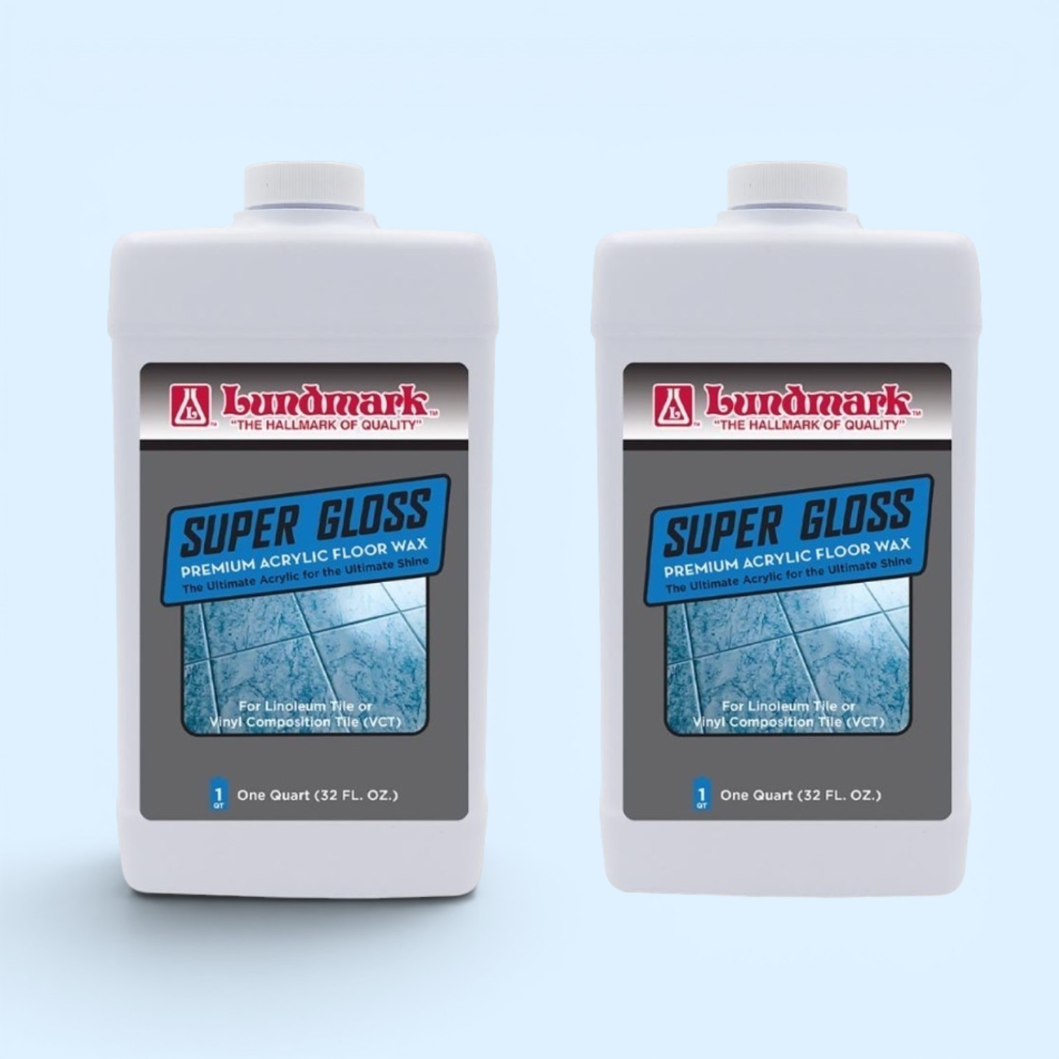 2 Pack Lundmark Super Gloss Anti-Slip Floor Wax Liquid 32 oz SKU: 12411