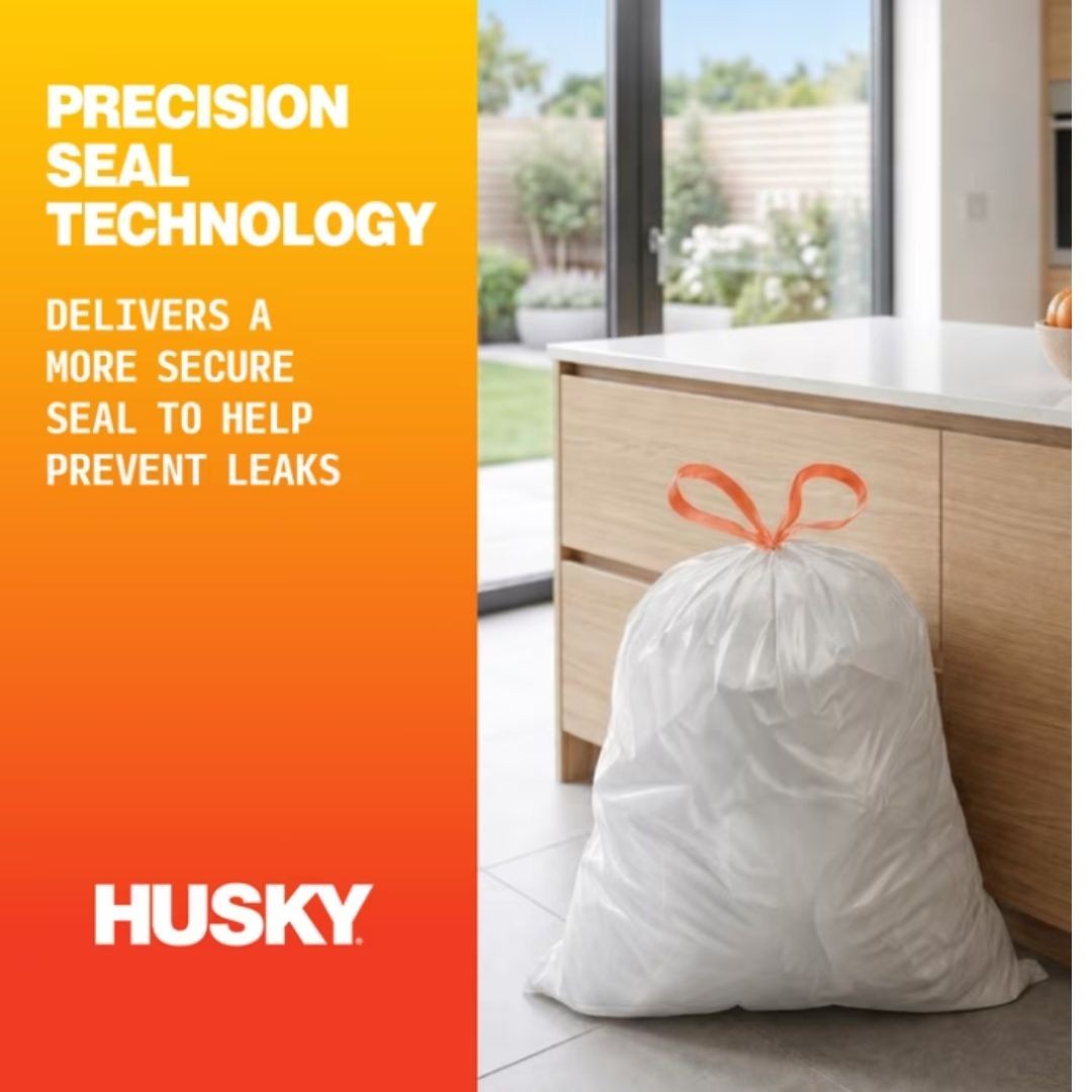 Husky 13 Gallon Tall Kitchen Drawstring Bags, 120 Bags New