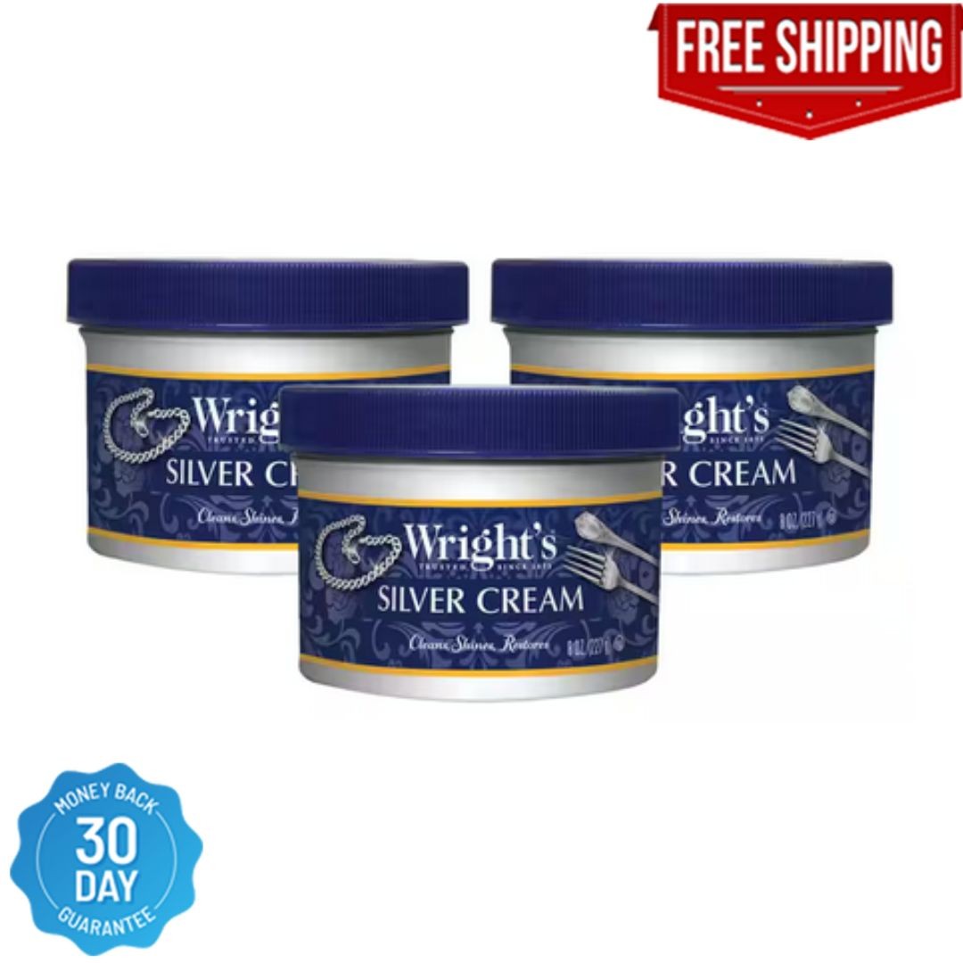 Wright’s Silver Cleaner and Polish Cream – 8 Oz 3 PACK