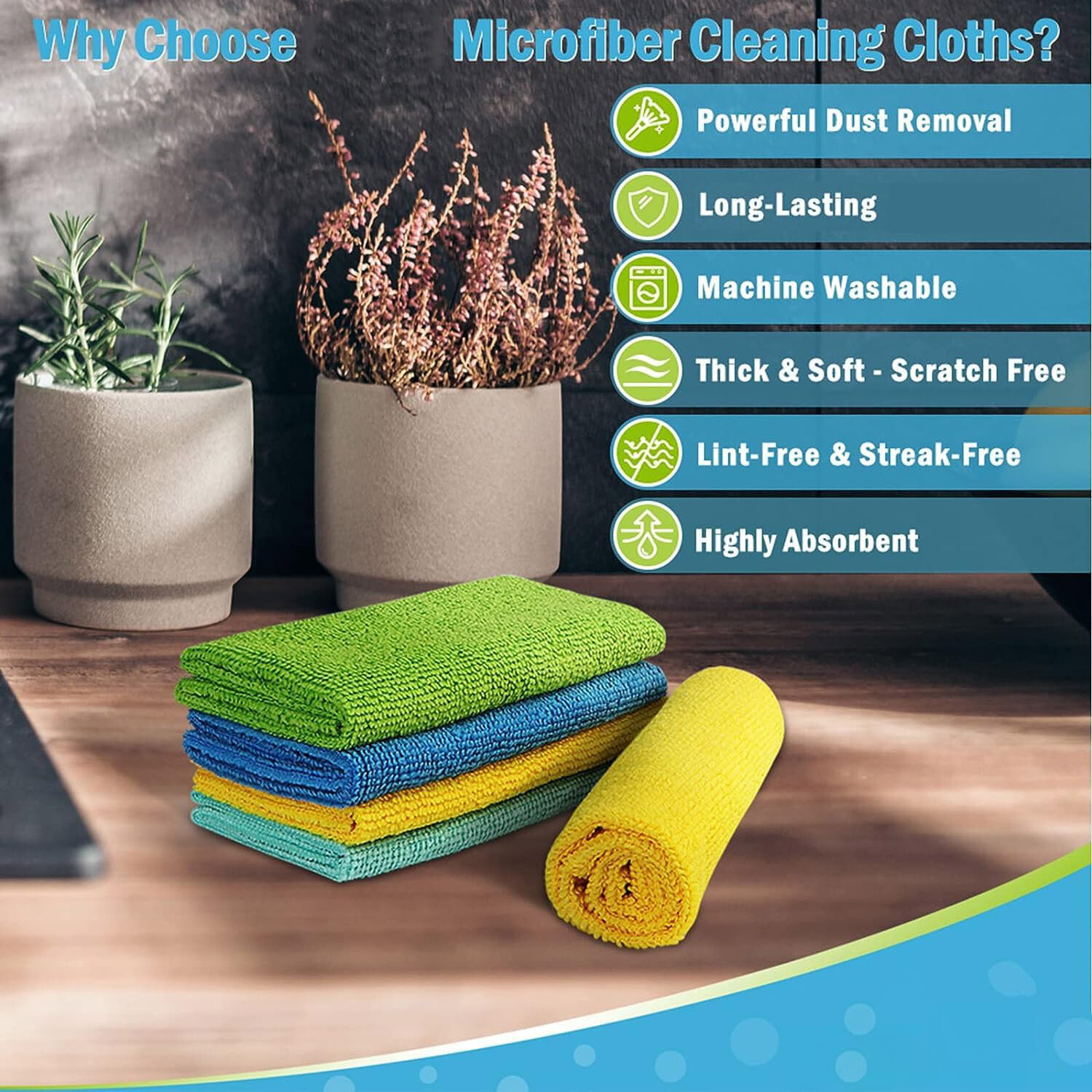Microfiber Cleaning Cloth Set of 50 Towel Rag Car Polishing Detailing No-Scratch