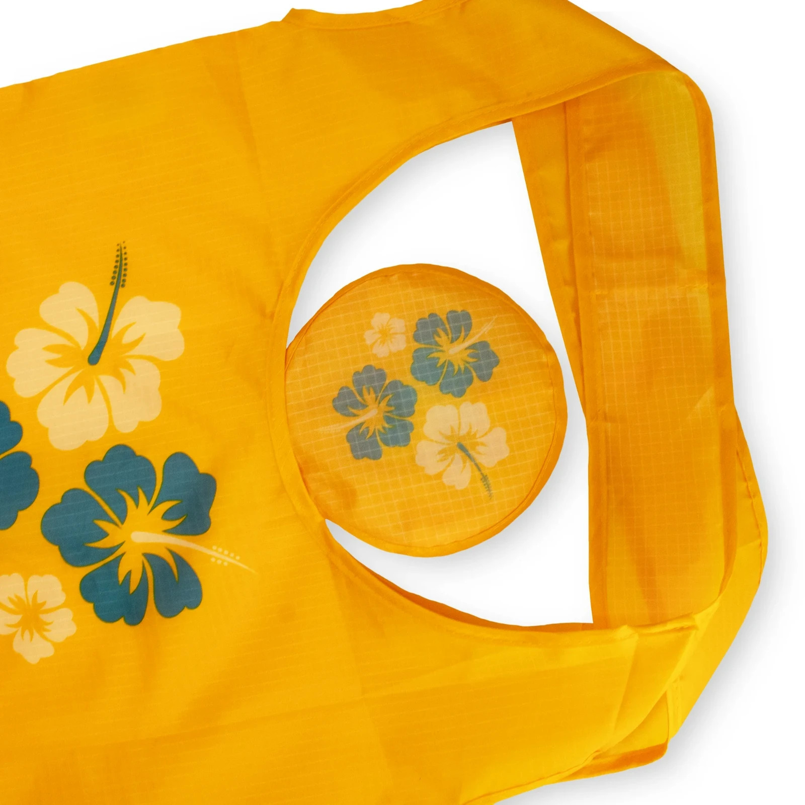 LOT of 2 Walmart Hawaii Hibiscus Reusable Shopping Pocket Bag Tote Grocery NEW
