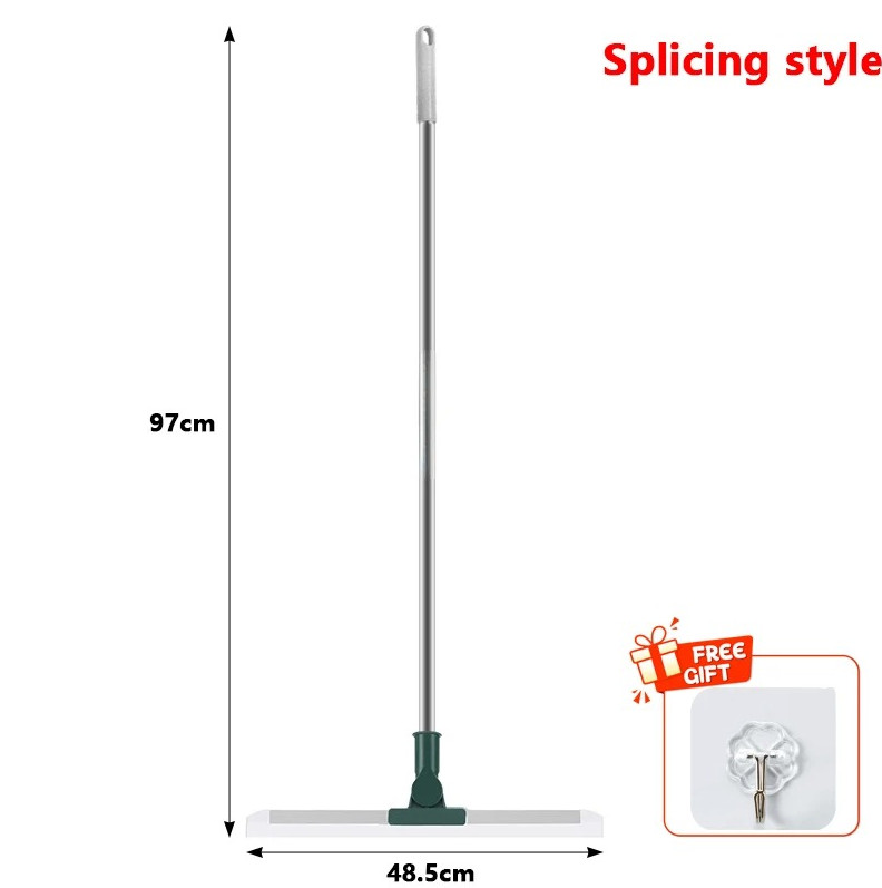 1pcs Long Handle Silicone Broom with Telescopic Rod for Floor & Glass Cleaning