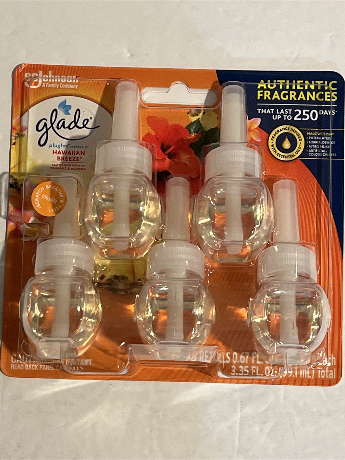Glade Hawaiian Breeze Plug In Scented Oil Refills 3.35 Oz Total New