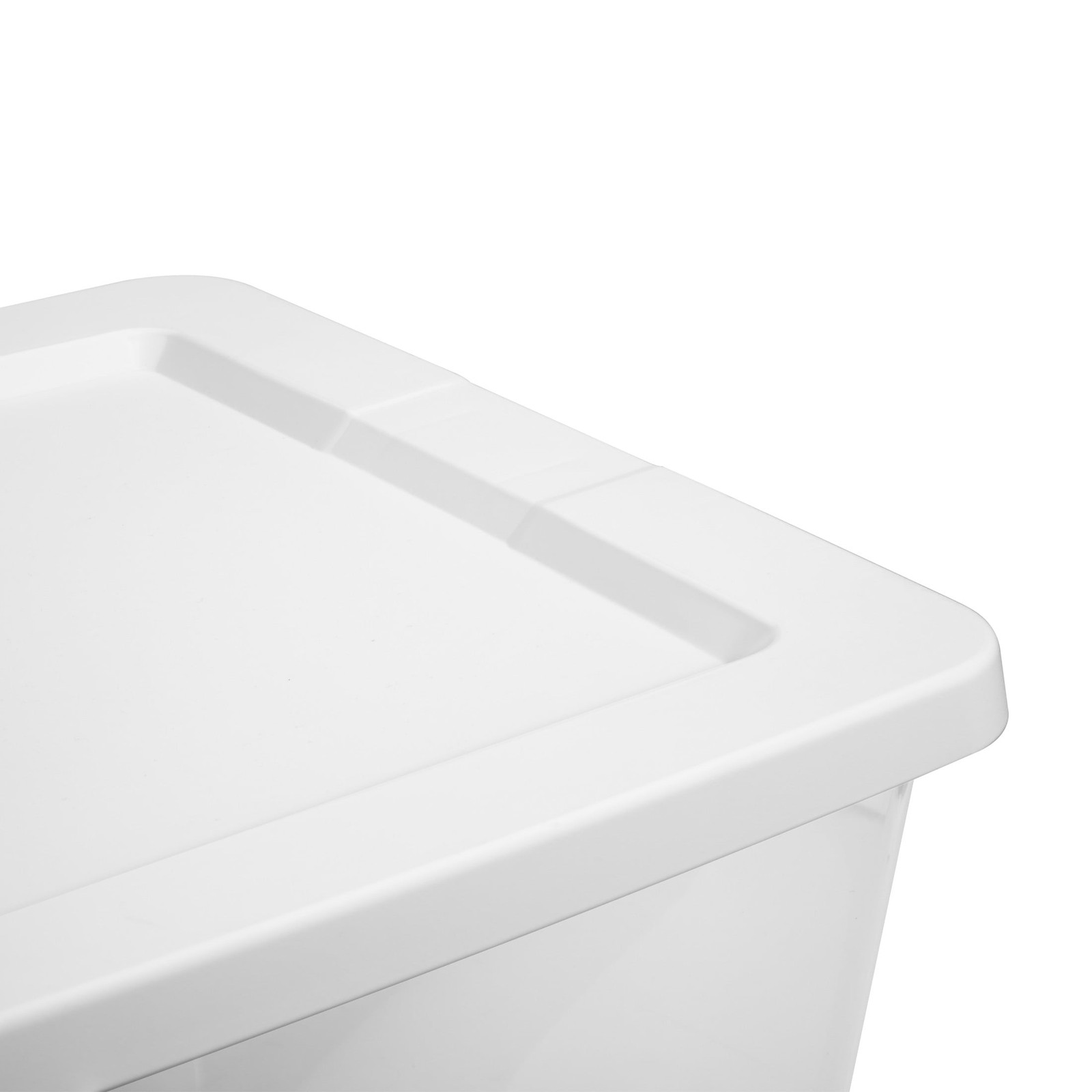 58 Quart Medium Storage Bin, Clear Plastic Storage Container with Snap-On Lid