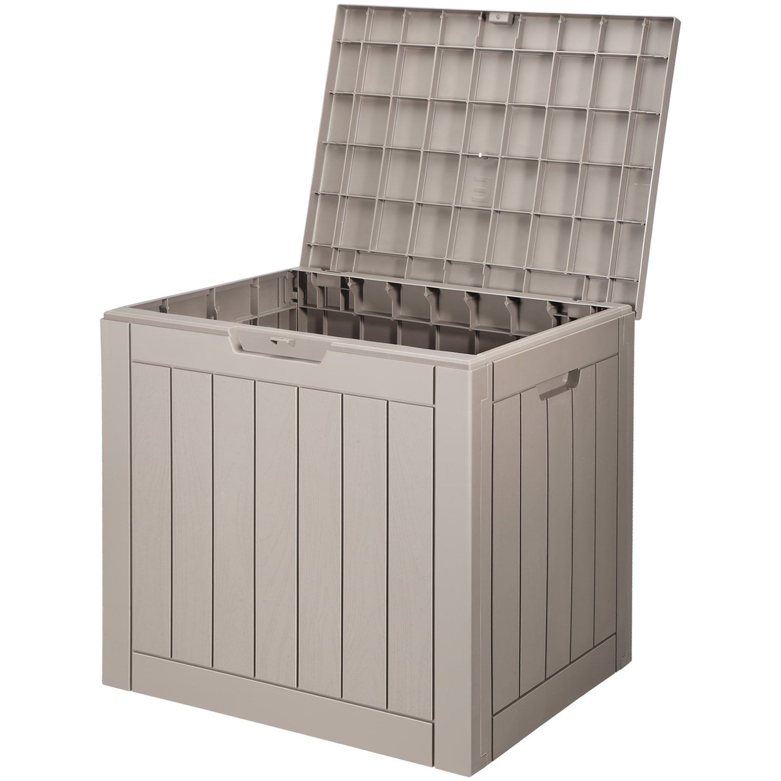 31gal multi-use waterproof deck box 22.09×17.09×20.87in 170lb capacity grey