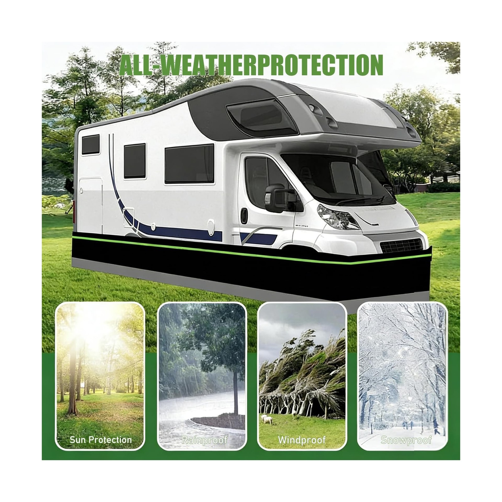 RV Skirting with Combination Lock, 85ft Lx2.6ft H Travel Wheel Skirt, Heavy D…
