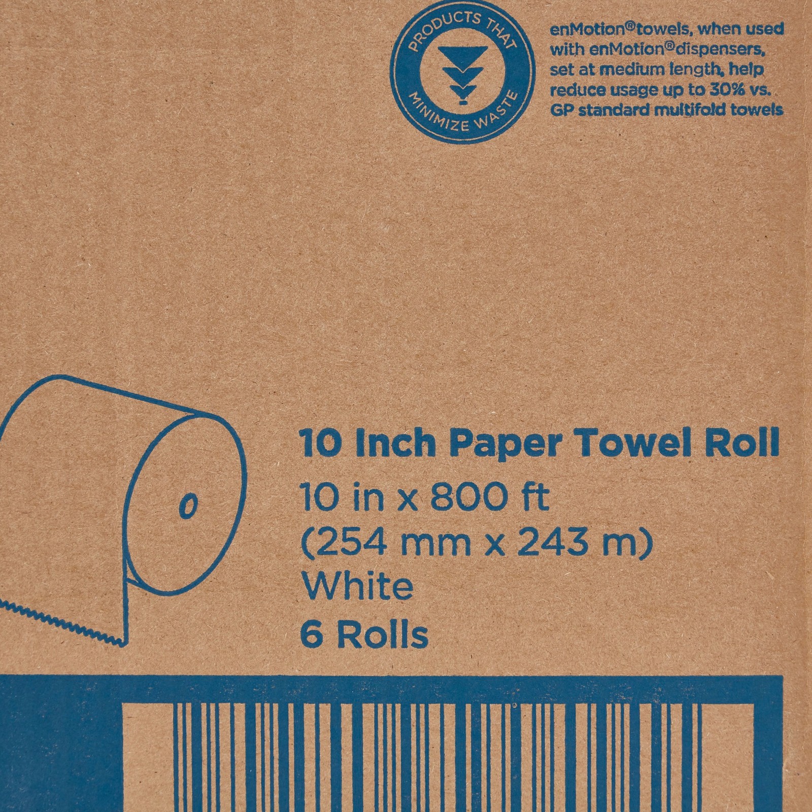 enMotion Paper Towel Rolls, #89460, White, 10 Inch X 800 Foot, Case of 6