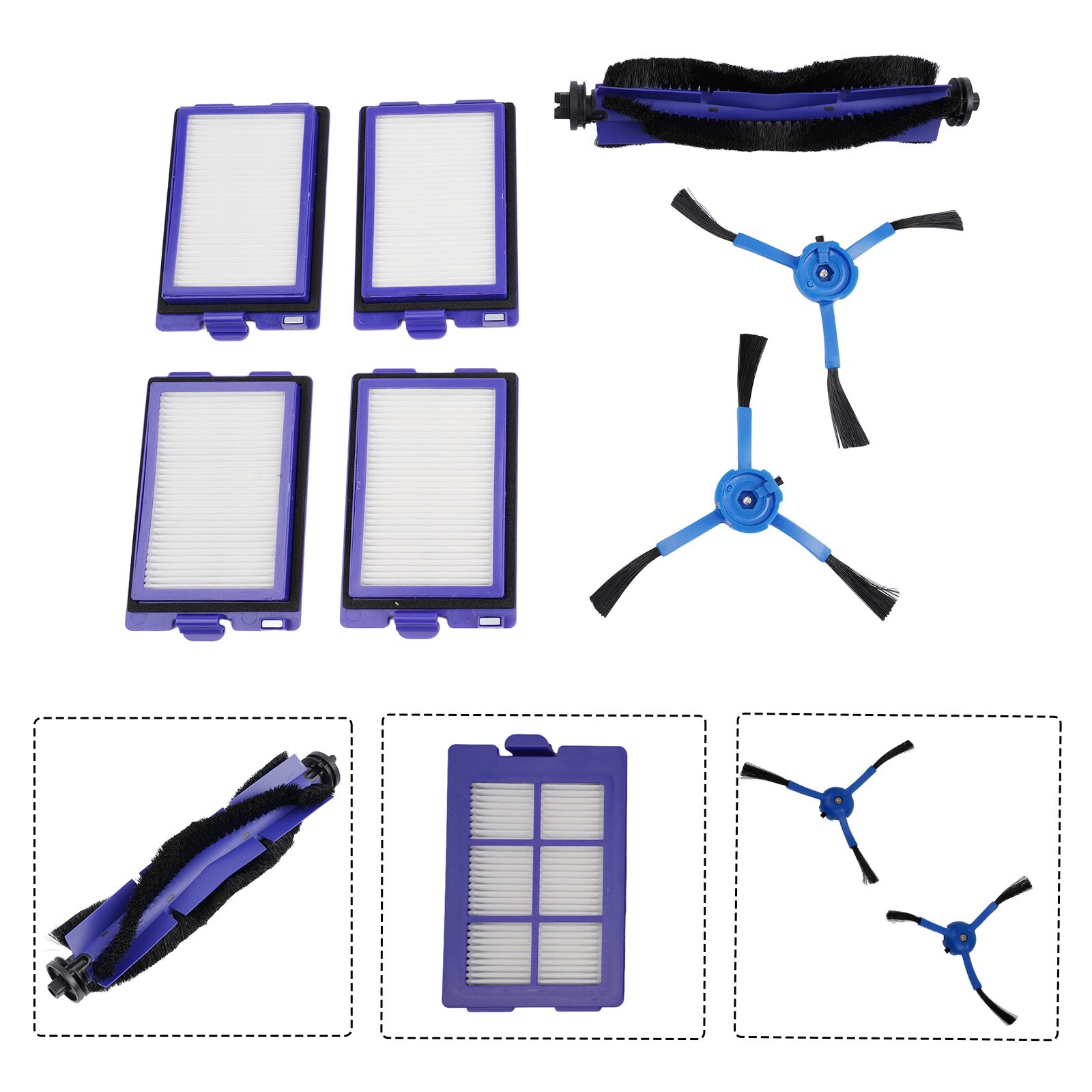 For Eufy RoboVac X8 Series RoboVac X8 Hybrid/RoboVac X8 Rolling Brush Filter Set