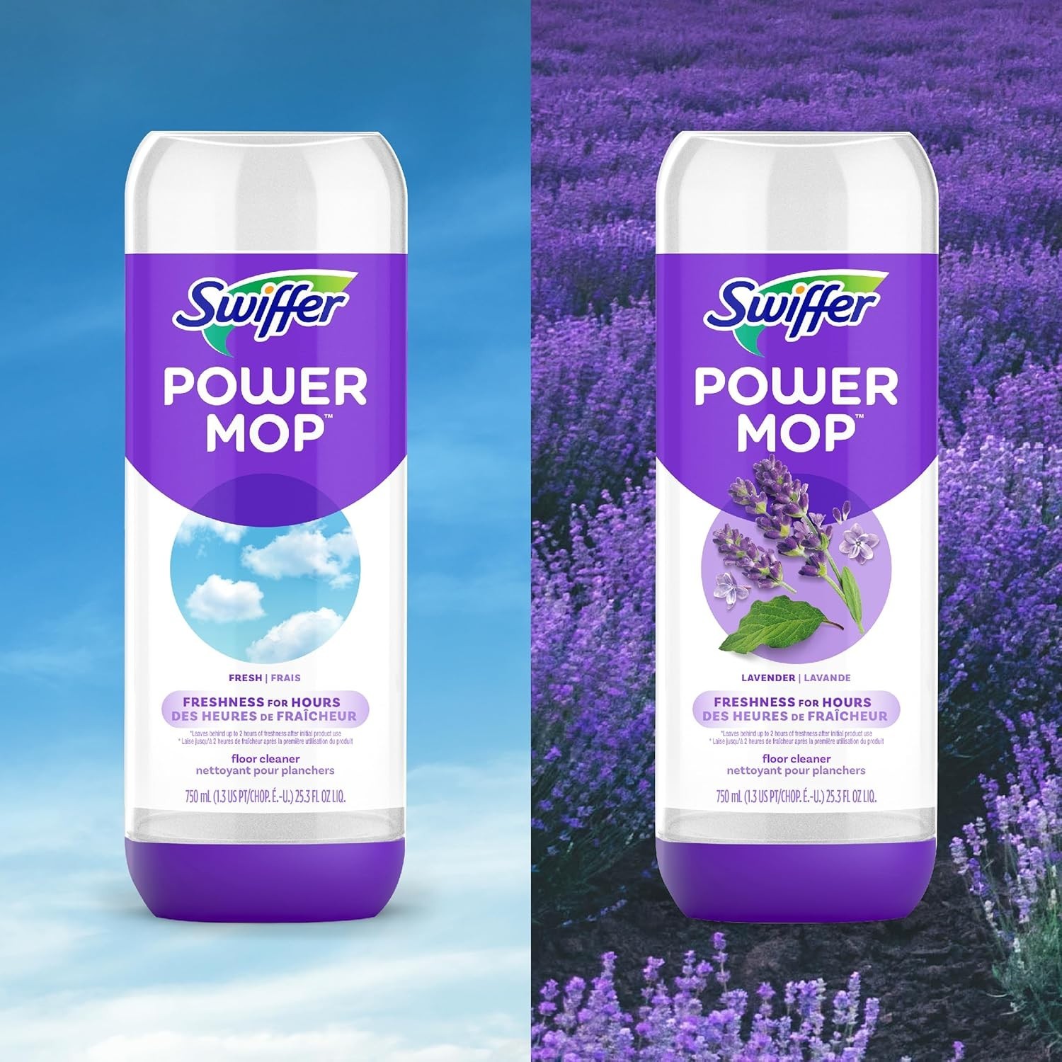Swiffer Power Mop Floor Cleaning Solution Fresh Scent Floor Cleaner,25.3 oz, 2x.