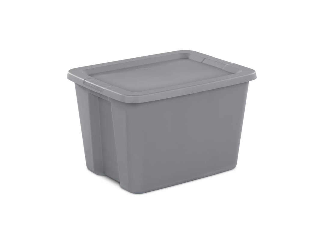 (4 pack) Large Storage Bin, 18 Gallon Plastic Storage Container with Snap-On Lid