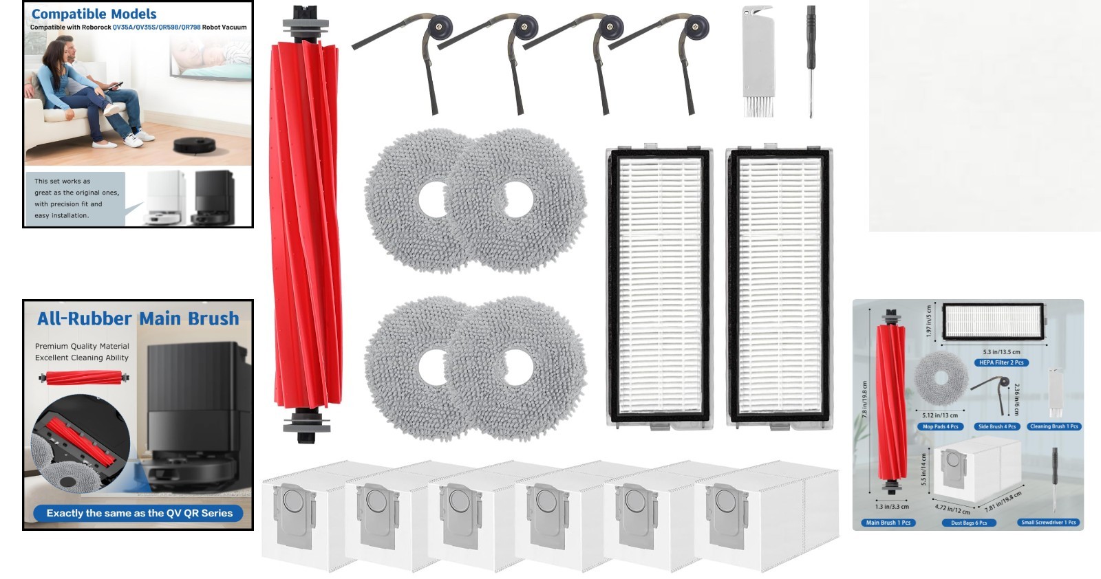 Complete Roborock Qrevo Replacement Parts – Brushes, Mop Cloths, Filters & Bags