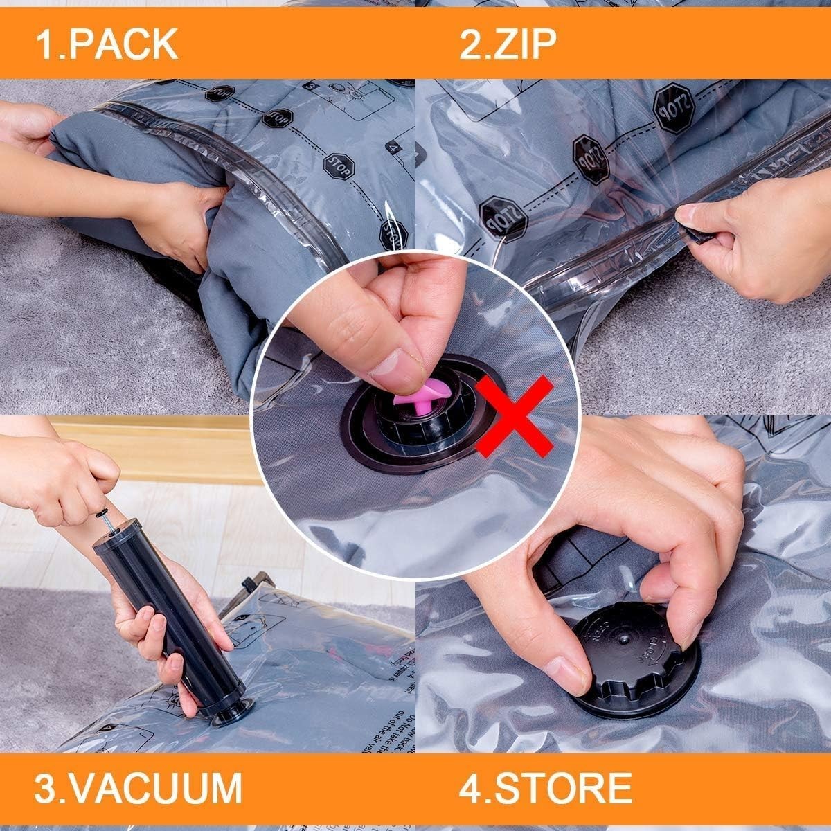Vacuum Seal Storage Bags 24 Pack with Electric Air Pump for Comforters Clothing