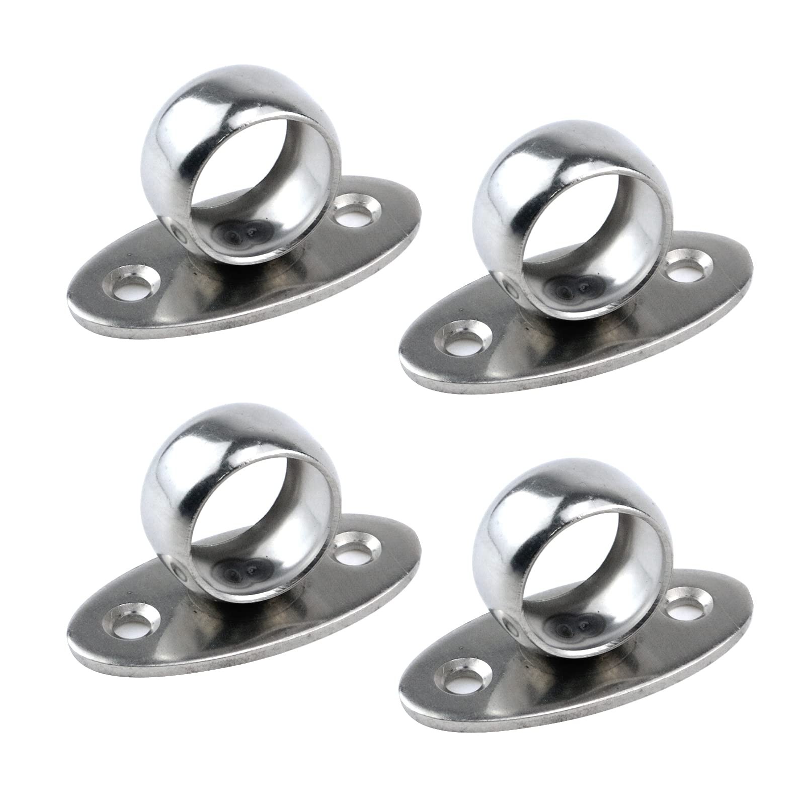 4 PCS Silver Stainless Steel OShaped Closet Curtain Rod Bracket 0.75 Inch