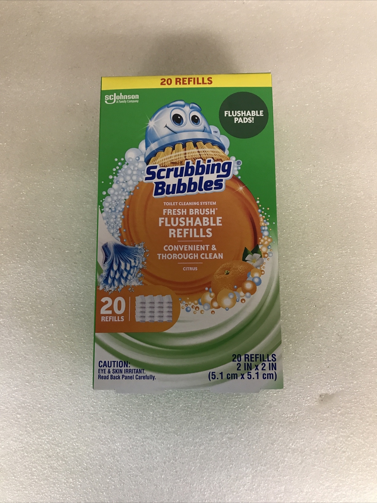 Scrubbing Bubbles Toilet Cleaning Fresh Brush Flushable Refills 20 Count New