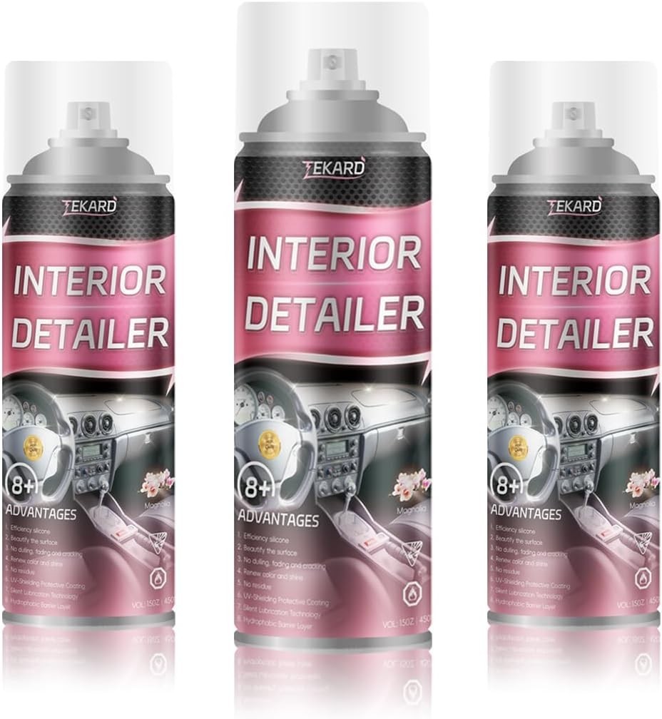 TEKARD Car Interior Cleaner & Polisher – 3x15oz Bottles for Auto Detailing~