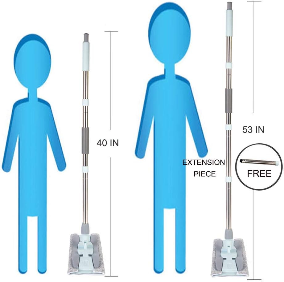2-in-1 Microfiber Mop for Wet & Dry Use, 15-Inch with 4 15 IN MOP, 15 in