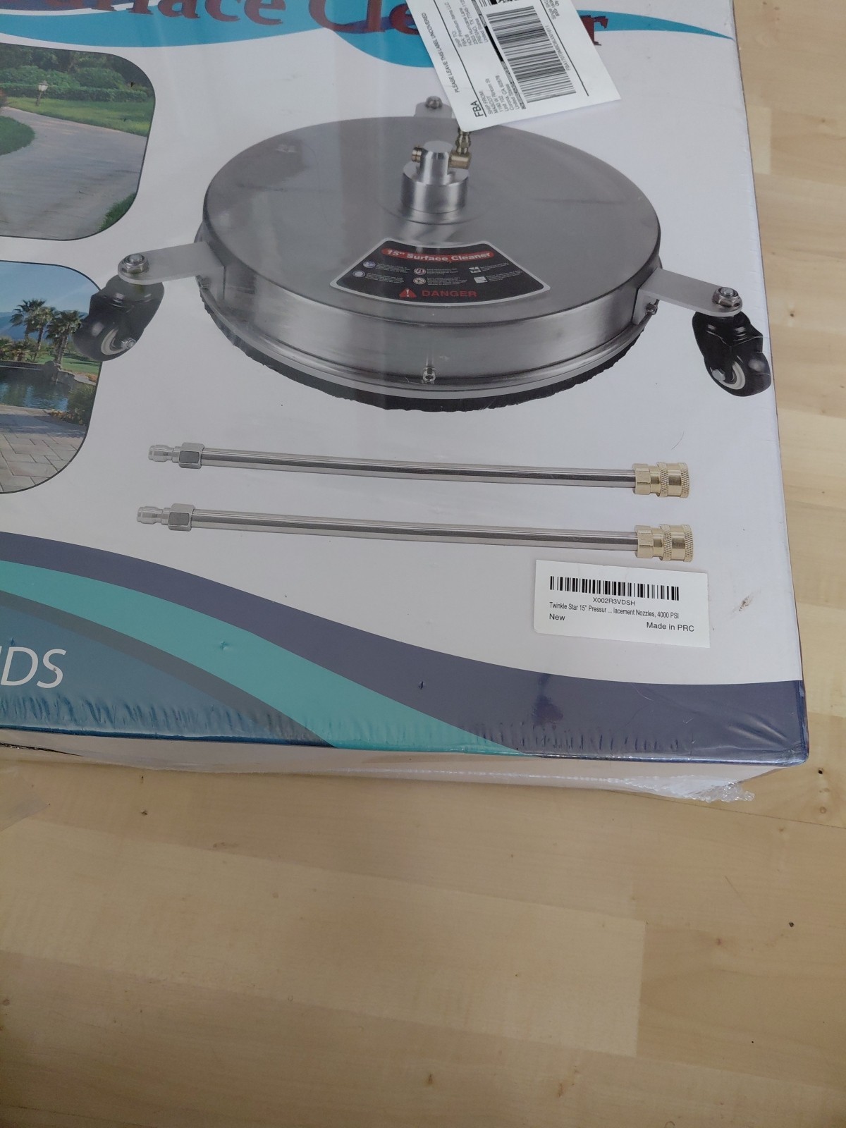 15-inch PressureSurface Cleaner Stainless Steel Surface Cleaner with Wheels NEW