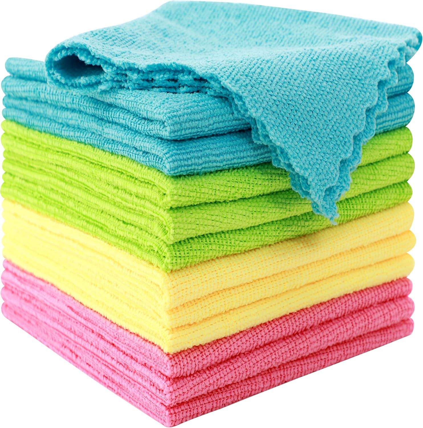 12 Pack Microfiber Cleaning Cloth – Reusable Cleaning Rag, Fast Drying Cleaning