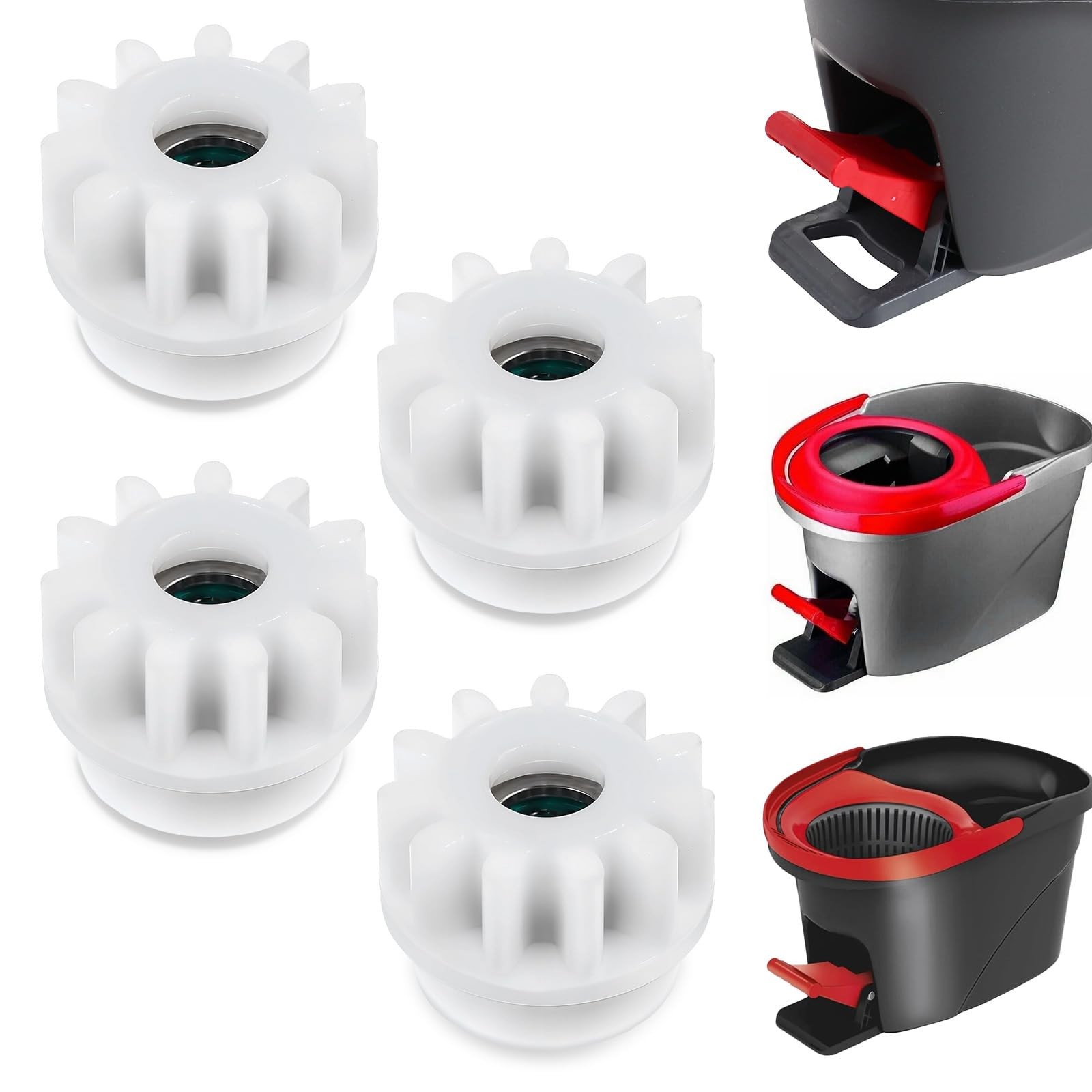 4 Pcs Spin Mop Bucket Clutch Bearing Gear Sprockets Replacement White for Ocedar