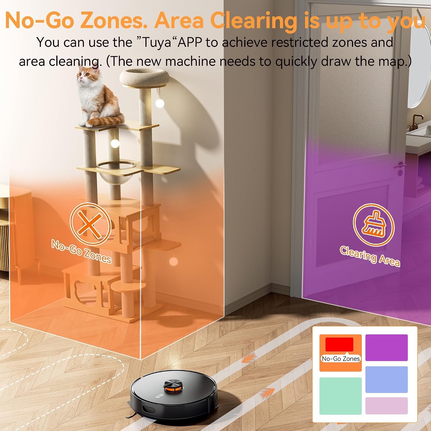 Robot Vacuum Mop Combo 10K Pa Suction 90-Day Self-Emptying App Controlled