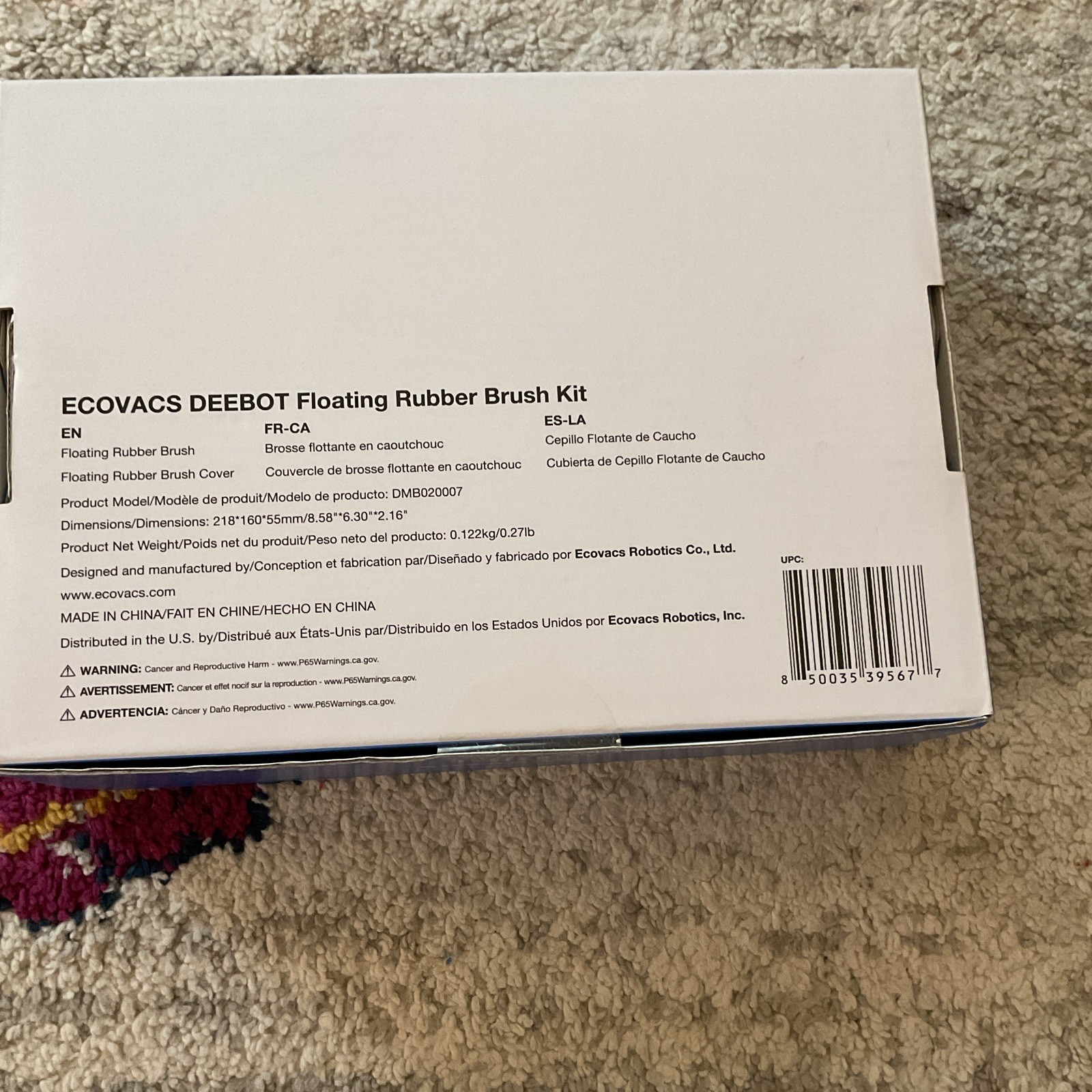 Ecovacs DEEBOT Floating Rubber Brush Kit 1-Pack Black DMB020007 N10/NEO+ series!