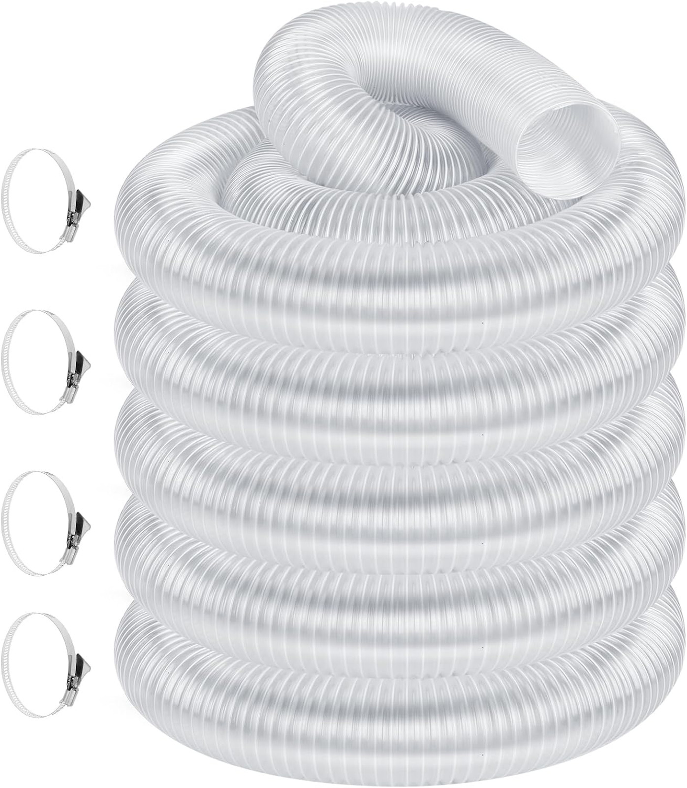 4″ x 50′ Heavy PVC Dust Collection Hose, Flexible Clear Debris and Fume