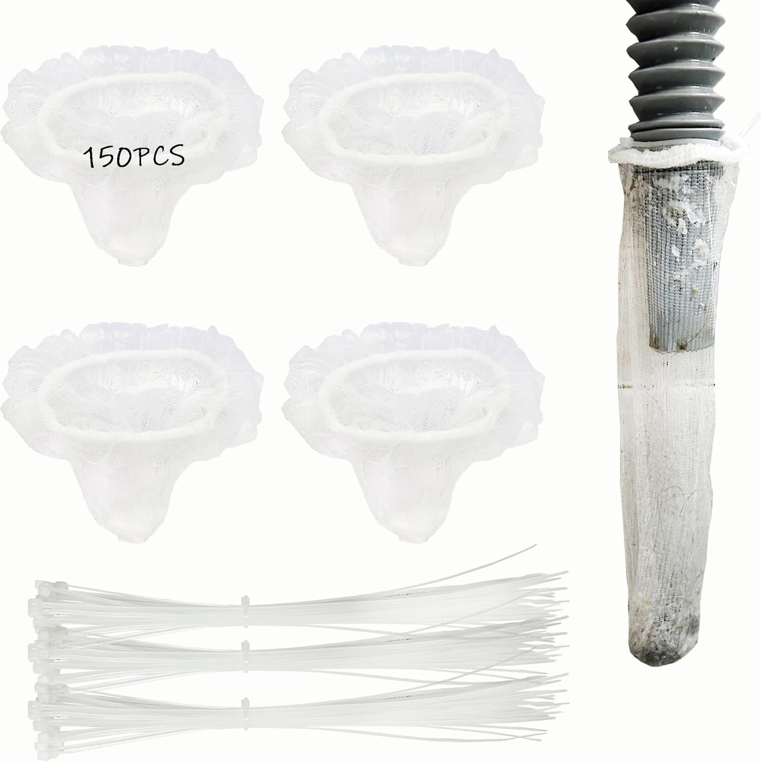150 Pack Lint Traps for Washing Machine Hose – Washer Hose Lint Catcher Laund…