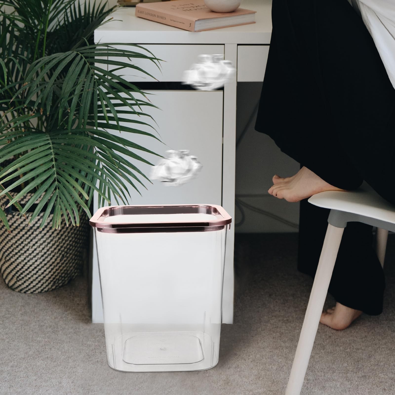 iplusmile Clear Wastebasket 7.87 X 7.08 X in 20x18CM, Transparent