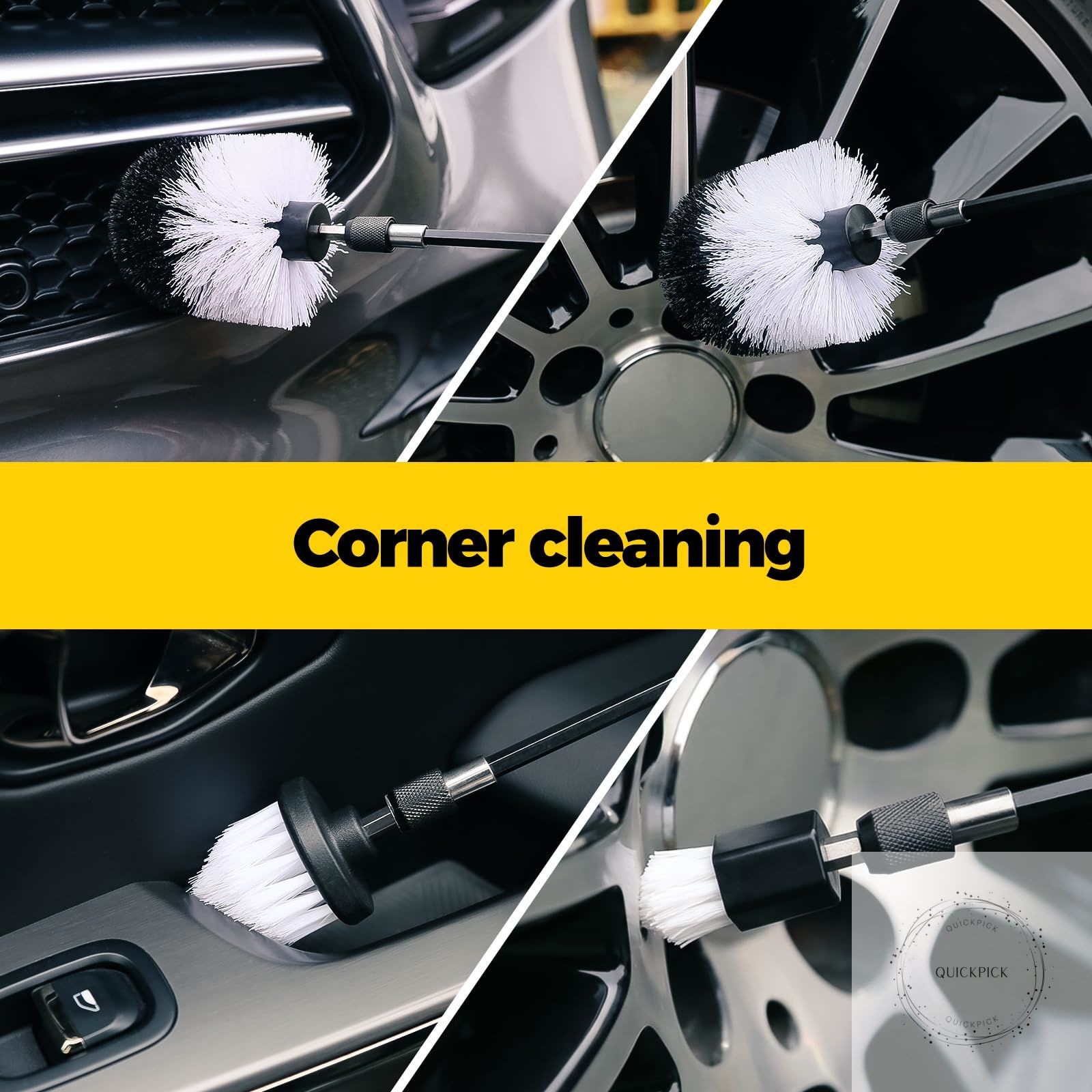 7Pack Drill Brush Attachment Set-Car Interior Detailing Kit，Power Scrubber Brush
