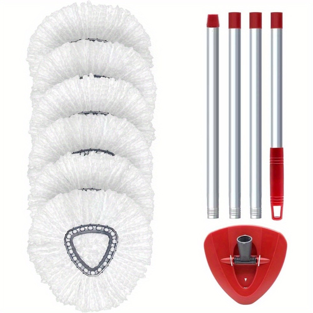 6 Pack Microfiber Spin Mop Heads Refill Kit for O-Cedar EasyWring Base Handle