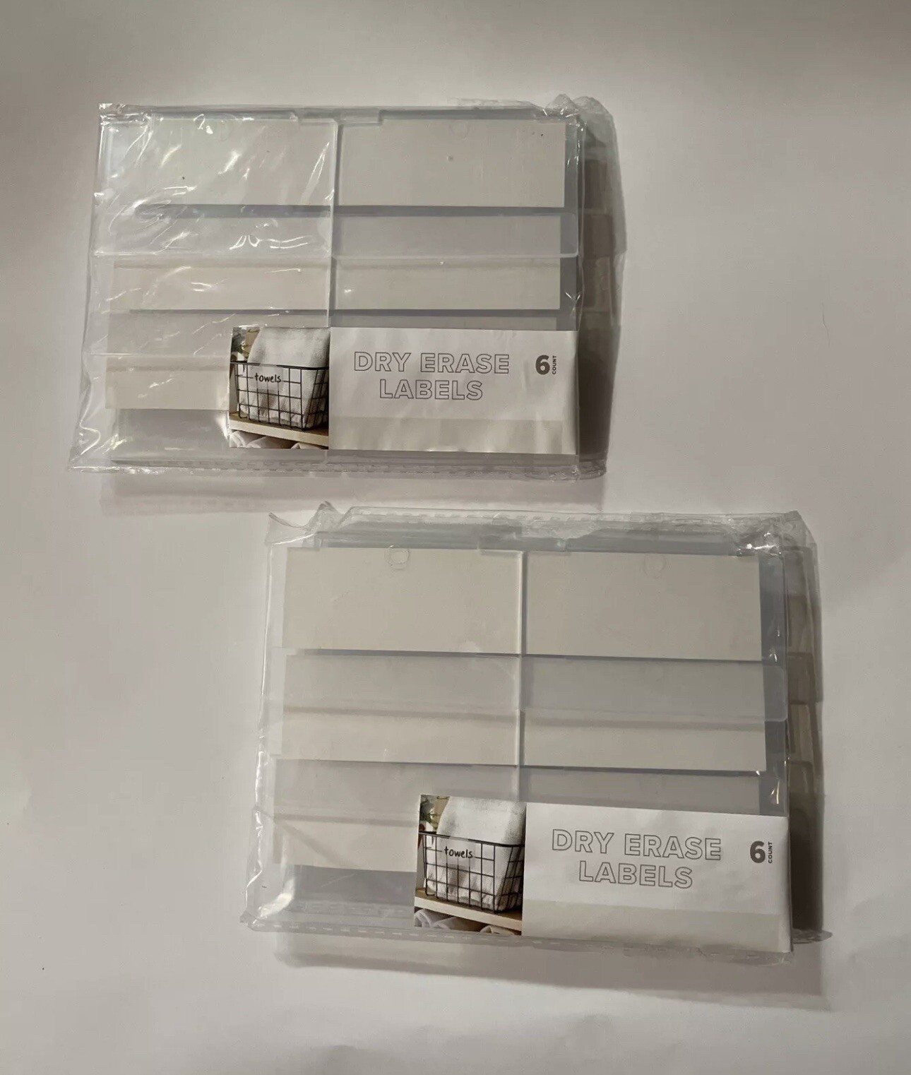 12 ct NEW dry erase Basket Labels Clip On for Pantry laundry Storage Baskets Bin