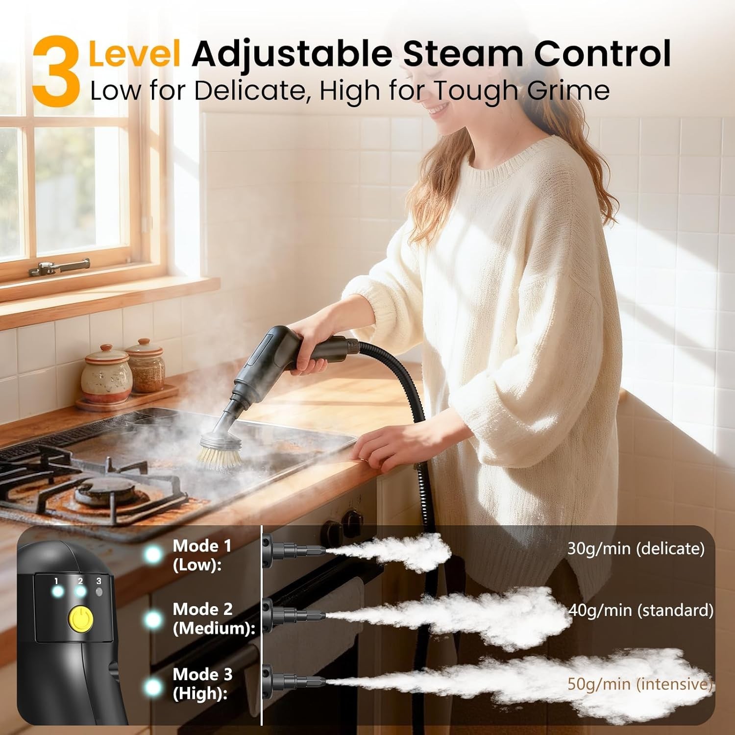 Steam Cleaner Handheld 1.6L 2500W Multi Surface Car Home Tile Floor