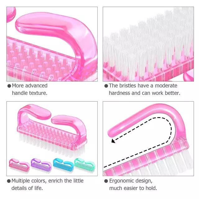 4 Pcs Nail Brush for daily Use – 4 Different 8.3 cm x 2.7 x 4 cm, 4pcs
