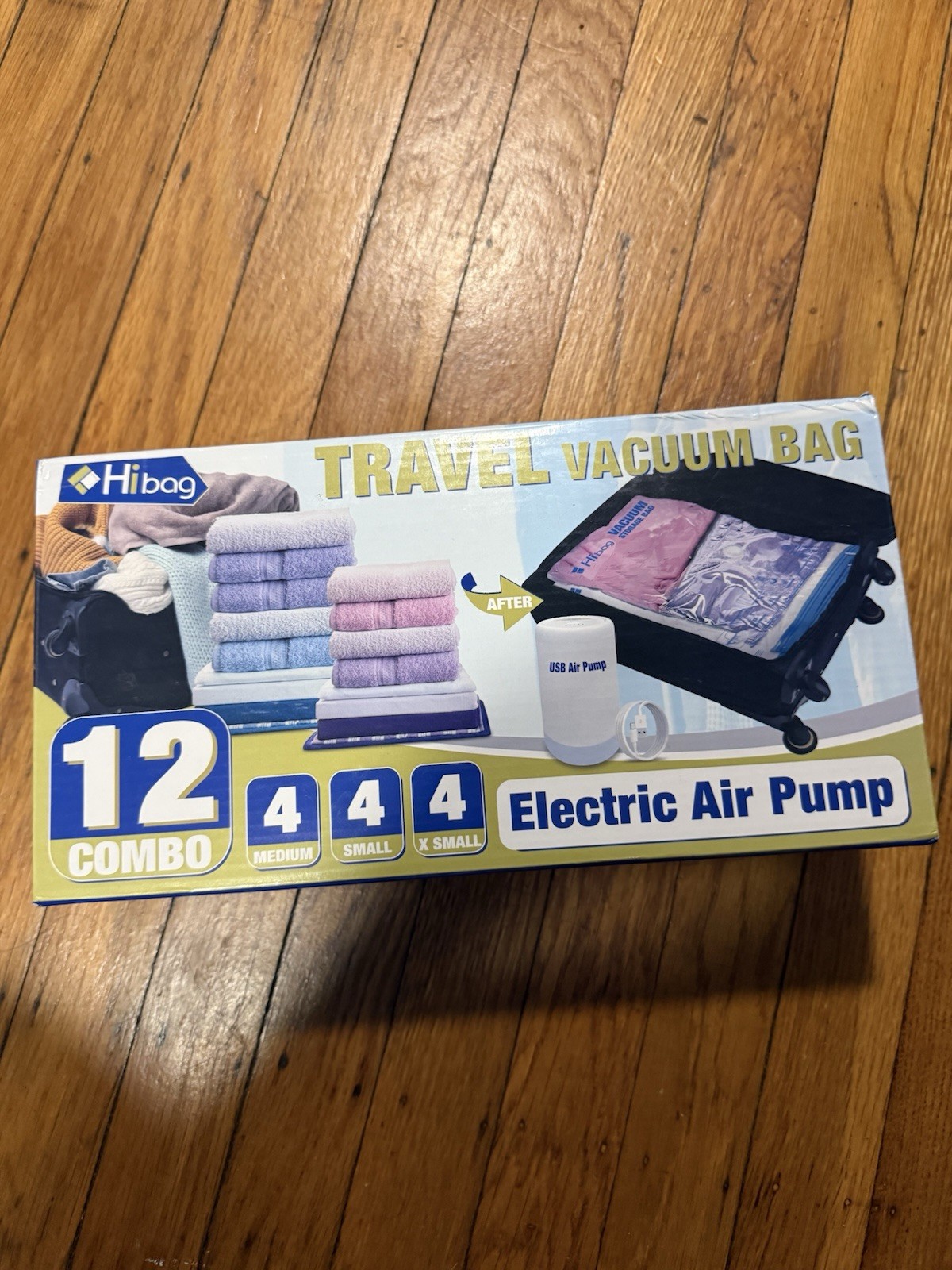 Hibag Travel Vacuum Storage Bags Electric Air Pump 12 Pack Leak Proof Valve
