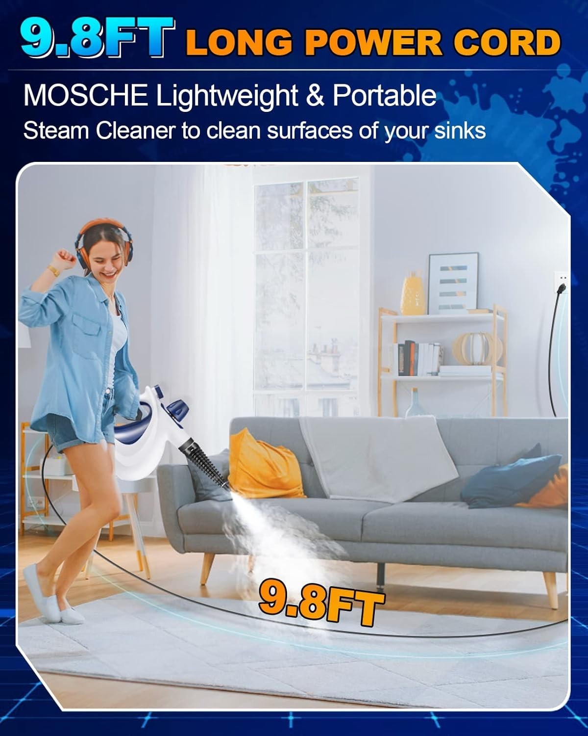 Effortless Deep Cleaning – Handheld Steam Cleaner with 11 Accessories Included