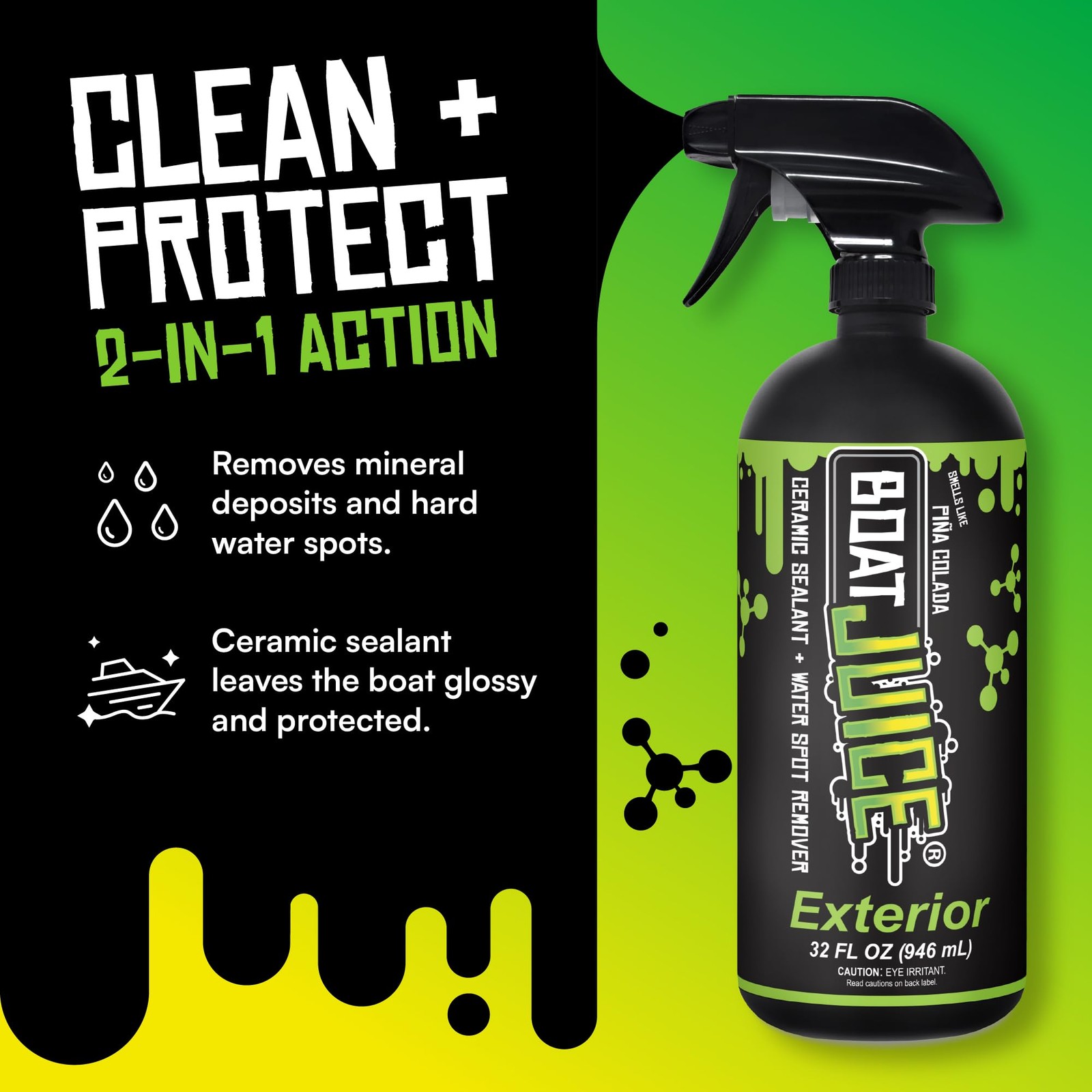 Boat Juice Necessity Boat Cleaner Kit | Exterior Water Spot Remover Interior …