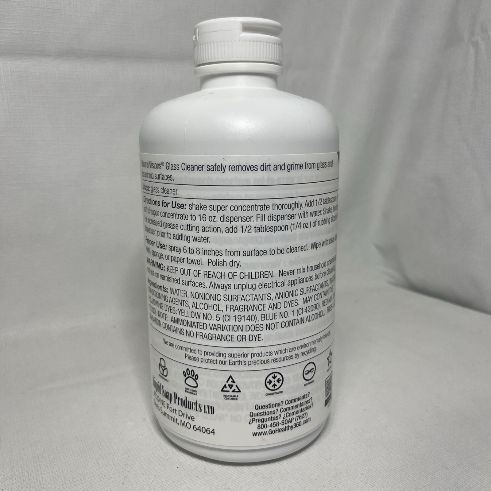Sealed Natural Visions Lavender Glass Cleaner Super Concentrate 1 Liter 33.8 fl
