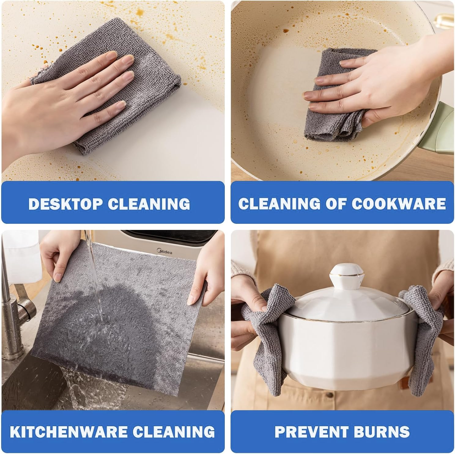 55 Pack Microfiber Cleaning Cloth Roll, Tear Away Reusable Towels, 11″ X 9″, Ult