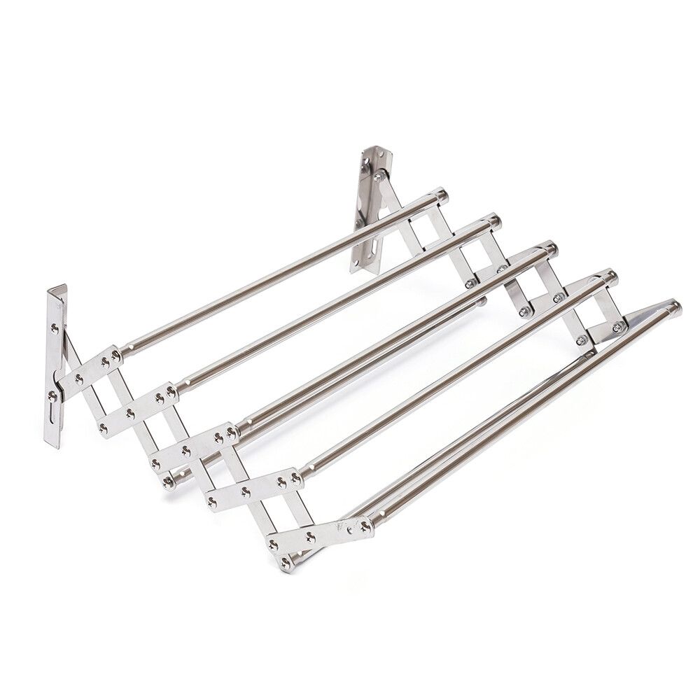Wall Mounted Clothes Drying Rack Shelf Folding Dryer Hanger For Laundry Room