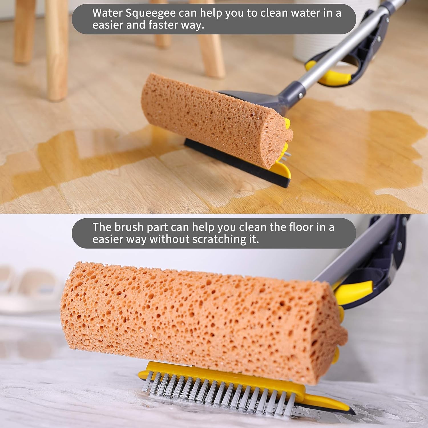 Sponge Mop Home Commercial Use Tile Floor Bathroom Garage Cleaning | Total 2