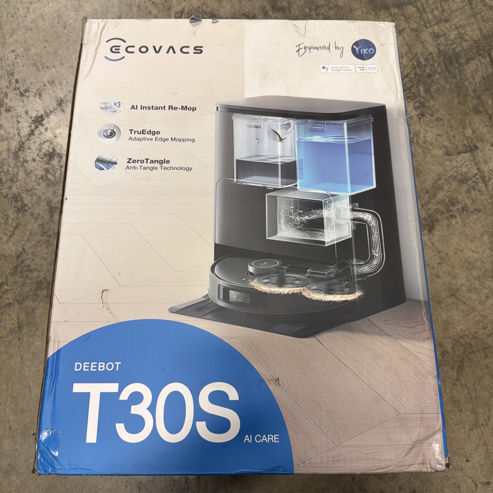 (OPEN BOX READ Description) ECOVACS DEEBOT T30S AI Care Robot Vacuum and Mop