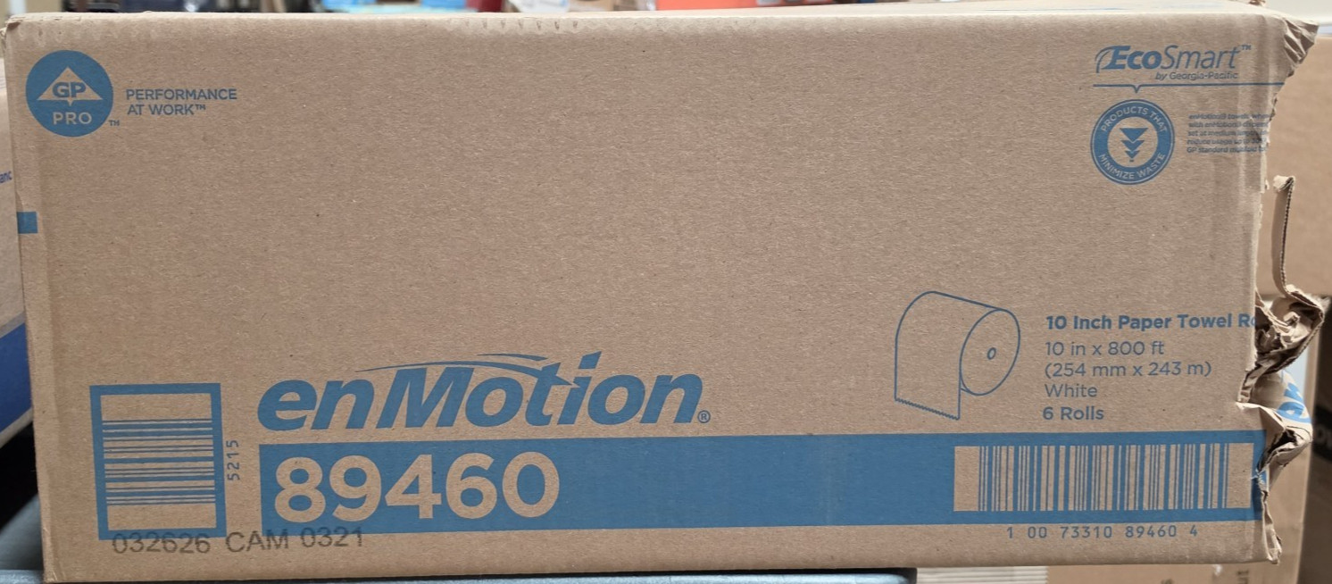 UGLYBOX Georgia-Pacific enMotion 89460 Paper Towel R 10″ x 800′ White 1-Ply 6 Pk