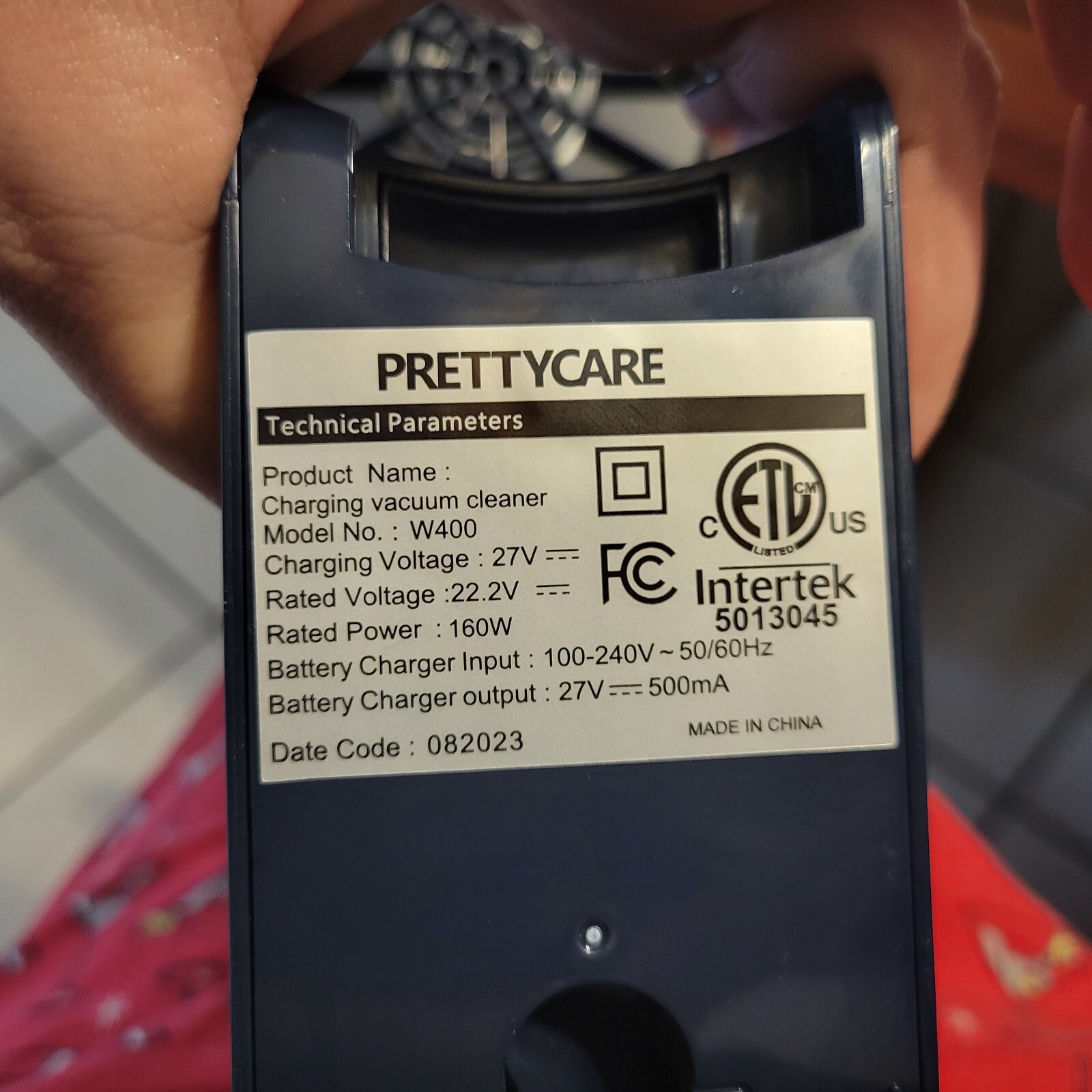 PrettyCare W400 Cordless Vacuum Cleaner Instruction User Manual ONLY