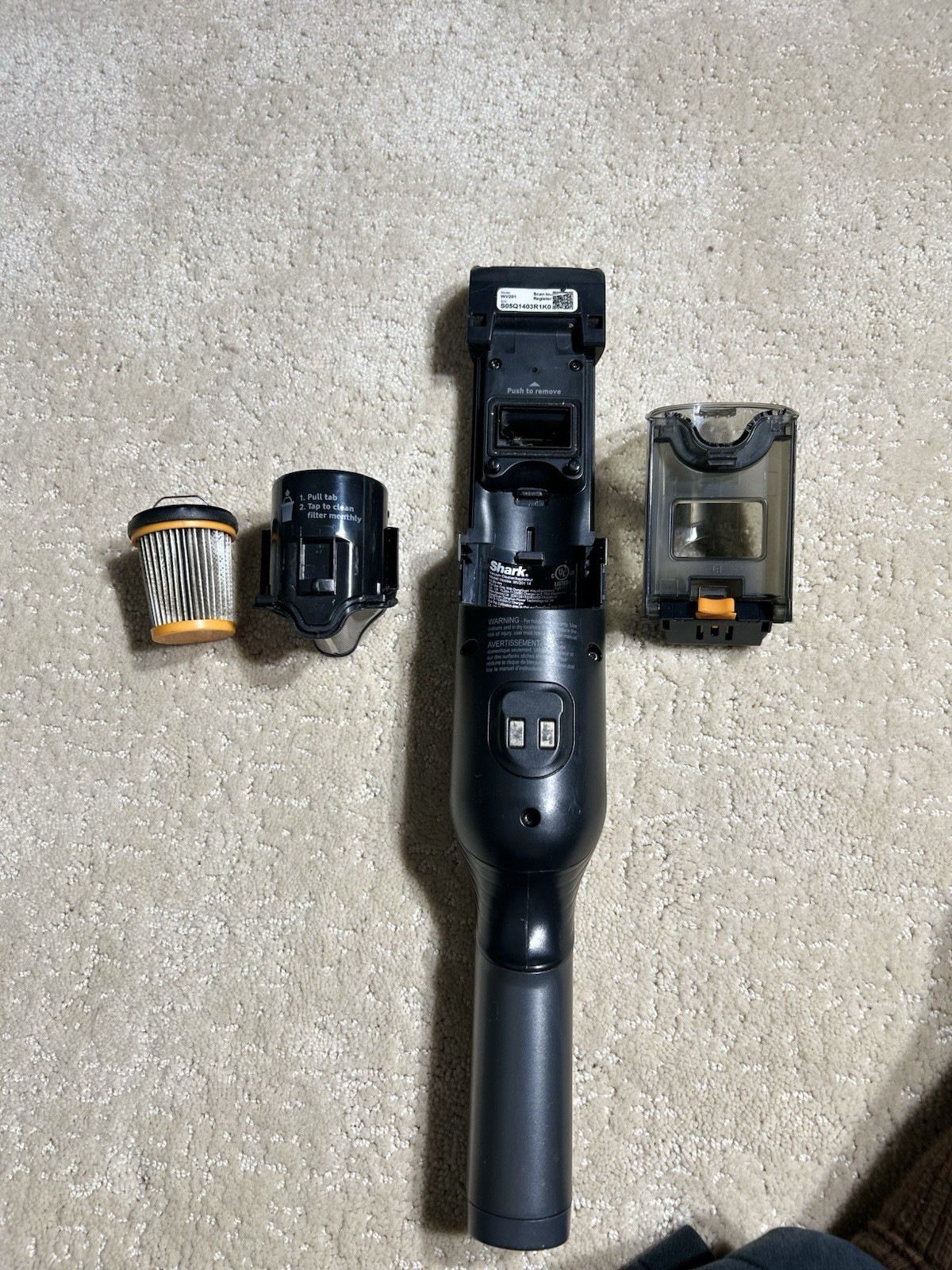 Shark WANDVAC WV201 Handheld Vacuum Cleaner Cordless Read Description!