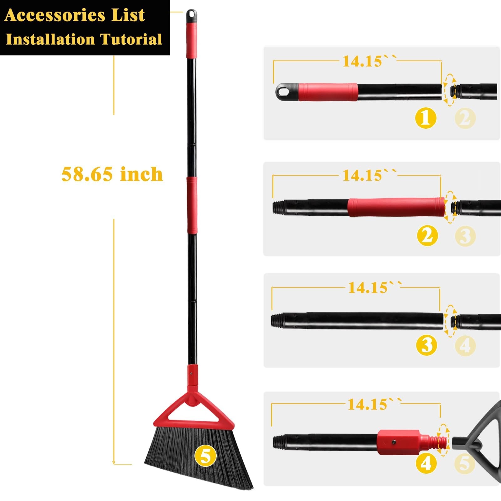2 Pack Heavy Duty Angle Brooms for Indoor & Outdoor Use – Perfect for Garage, Ki