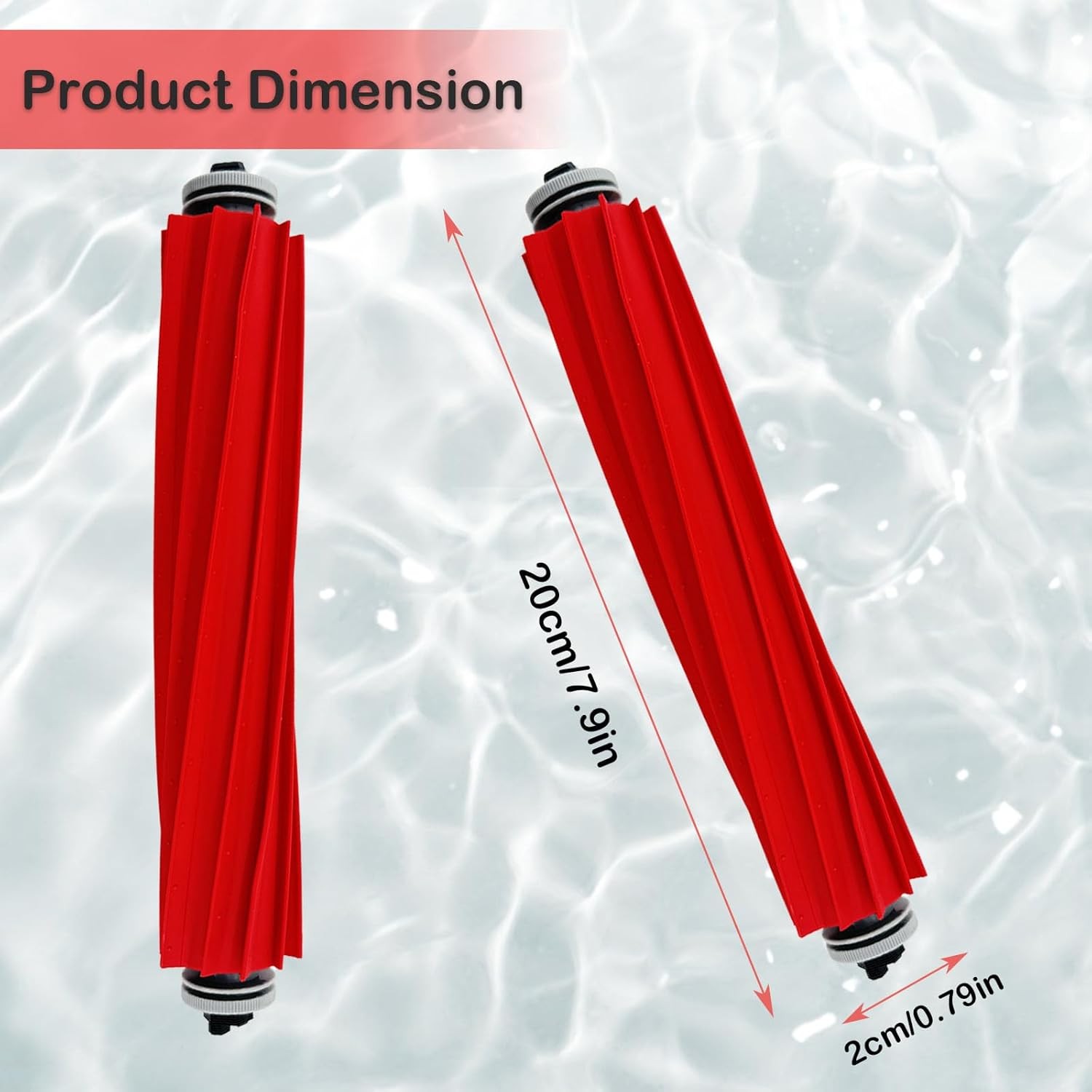 2 Pack Rubber Roller Brushes Replacement for Roborock QV 35A 35S Q7 Q7 Q7 Max