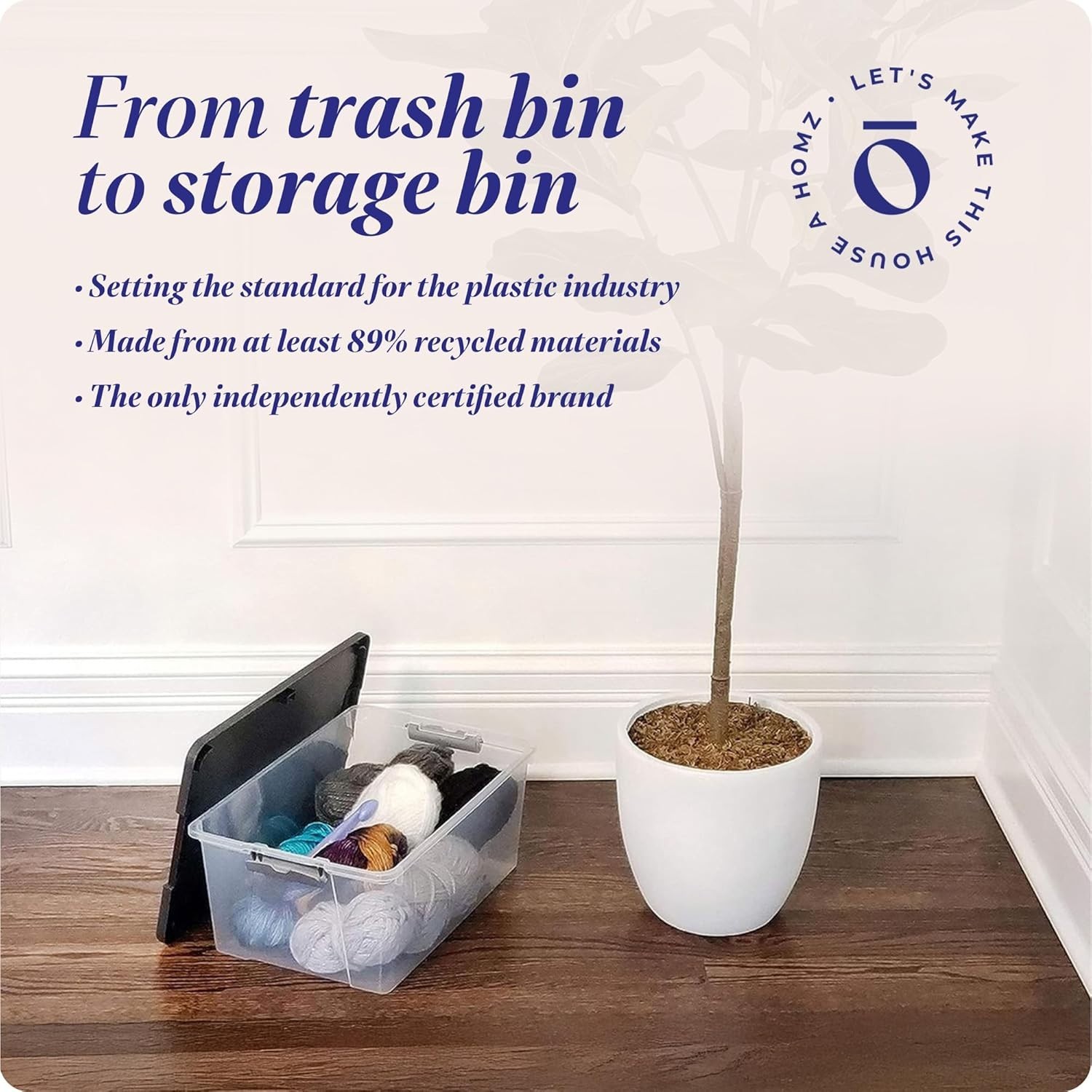 Stackable Clear Plastic Bins with Lids, 4-Pack, Shatterproof and Water Resistant