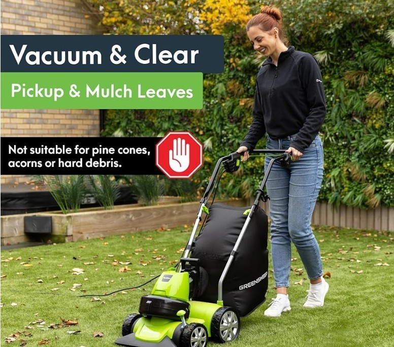GreenSweep Vac & Blow Compact 3 In 1 Vacuum, Blower & Mulcher For Small Yards