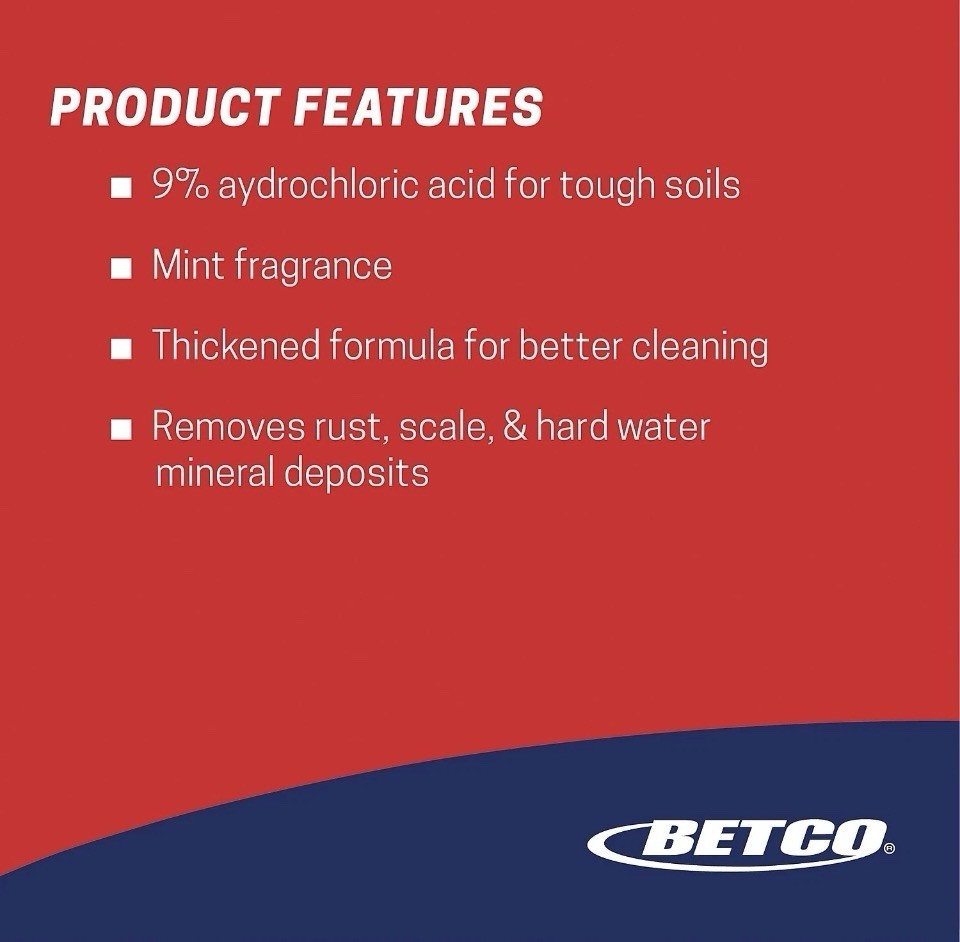 Betco Kling Toilet Bowl Cleaner Mint-wintergreen Scent 32 Oz. 12/Carton 751200