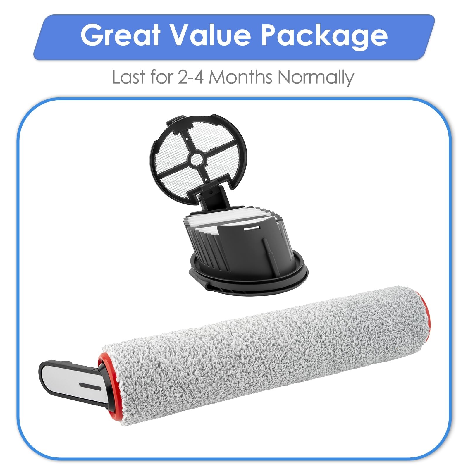 (2 Pack) H14 Pro Replacement Roller Brushes and HEPA Filters Compatible with …